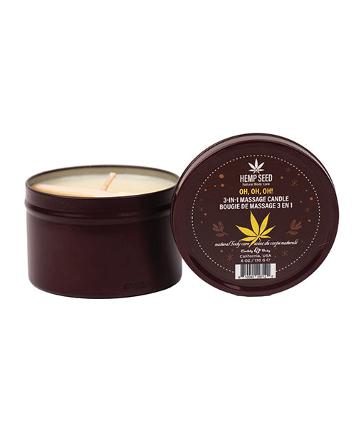 Earthly Body 2024 Holiday 3 in 1 Massage Candle - 6 oz Oh Oh Oh by Earthly Body