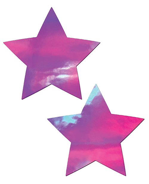 Pastease Hologram Star Pasties, Pink — One Size