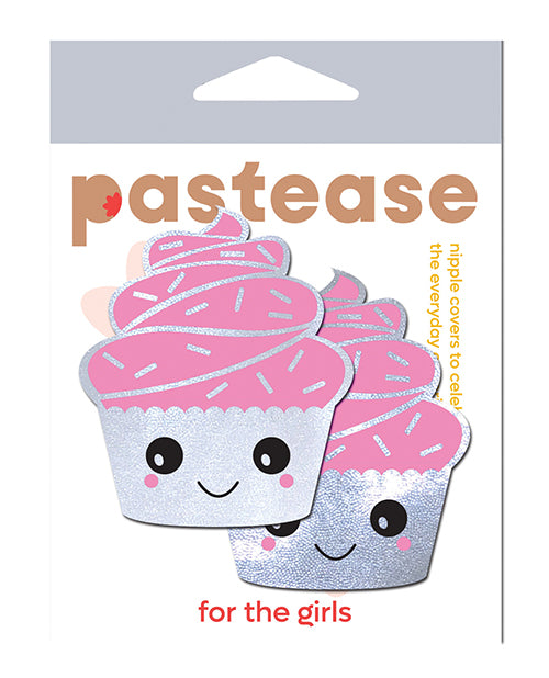 Pastease Cupcake Glittery Frosting Nipple Pastie - White O/S by Pastease