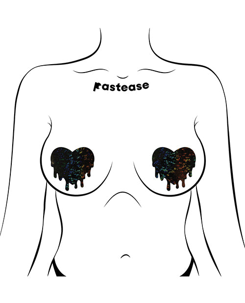 Pastease Melty Heart Nipple Pasties — Black, One Size