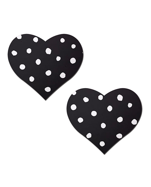 Pastease Heart w/Polka Dot - White/Black O/S by Pastease