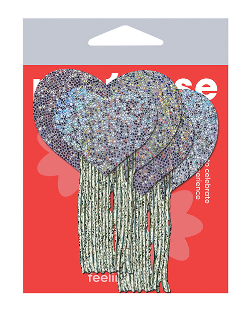 Pastease Tassel Glitter Heart - Silver O/S by Pastease