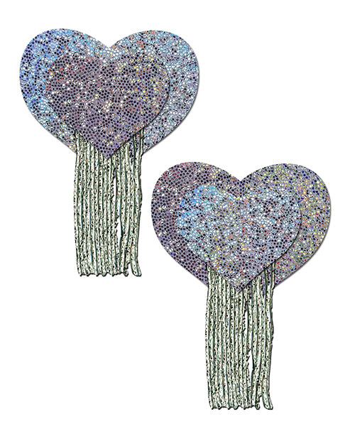 Pastease Tassel Glitter Heart - Silver O/S by Pastease