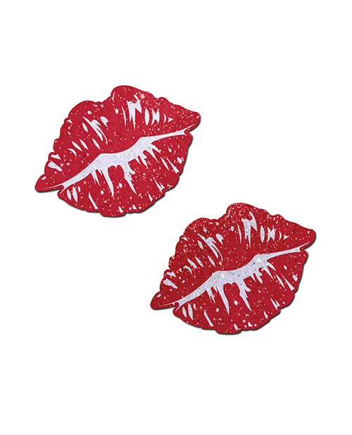 Pastease Premium Sparkle Kissing Lips - Red O/S by Pastease