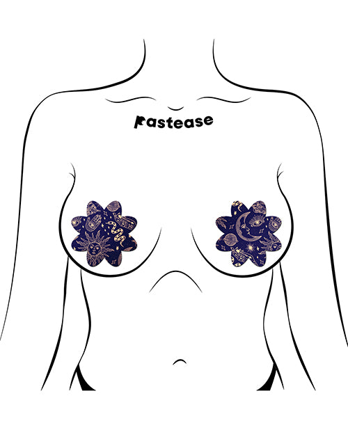 Pastease Midnight Celestial Sun & Moon Petal - Black/White O/S by Pastease