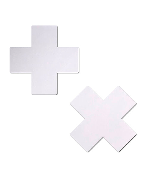 Pastease Matte Plus X Nipple Pasties — White One Size