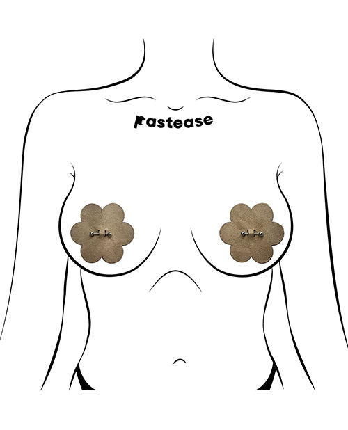 Pastease Pierced Flower Breast Petal w/Barbell Piercing - Nude O/S by Pastease