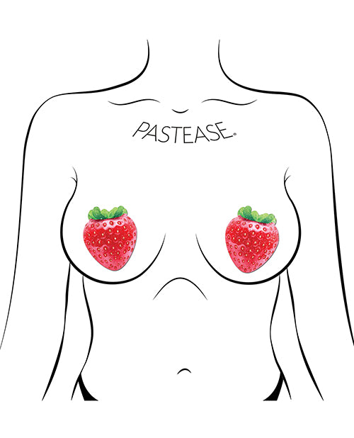 Pastease Sparkly Juicy Berry Red Glitter Velvet Nipple Pasties — One Size