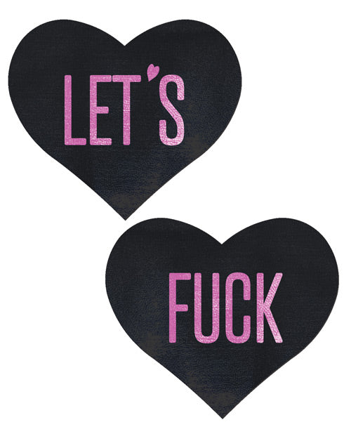 Pastease Let's Fuck Hearts - Black O/S by Pastease