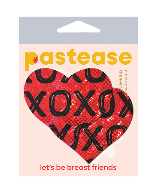Pastease Glitter XOXO Heart - Red/Black O/S by Pastease