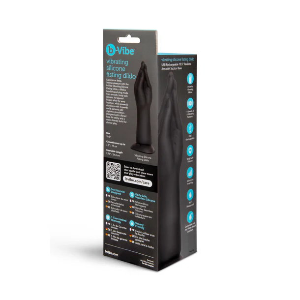 b-Vibe 10.5 Inch Vibrating Silicone Hand Fisting Dildo with Suction Base - BV7865