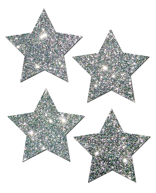 Pastease Petites Glitter Star - Silver O/S Pack of 2 Pair by Pastease