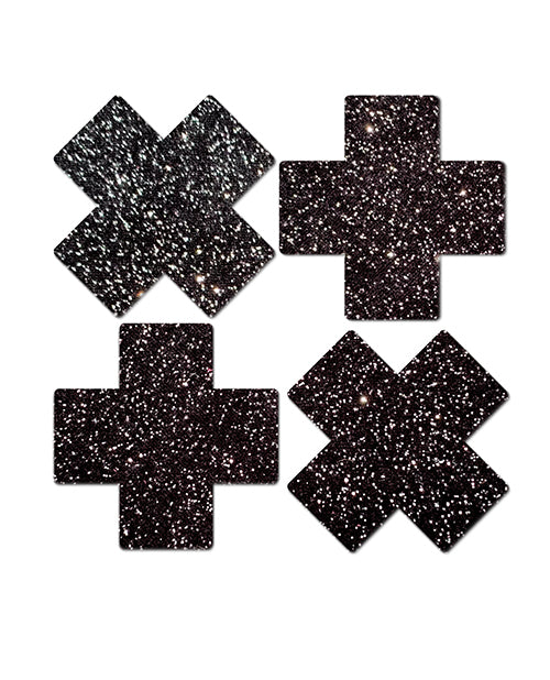 Pastease Petite Sparkle Nipple Pasties — Black, 2 Pair