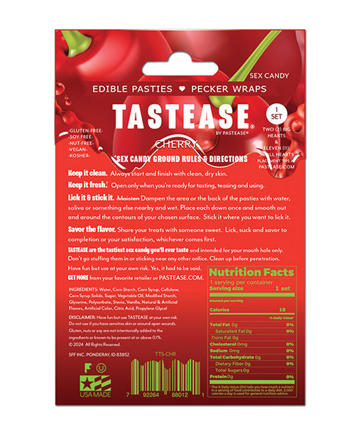 Pastease Tastease Edible Pasties & Pecker Wraps - Cherry O/S by Pastease