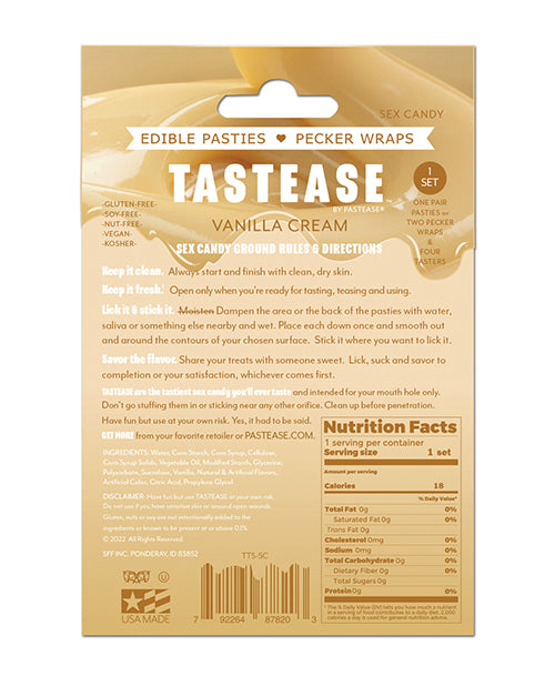 Pastease Tastease Edible Pasties & Wraps — Sweet Cream (One Size)