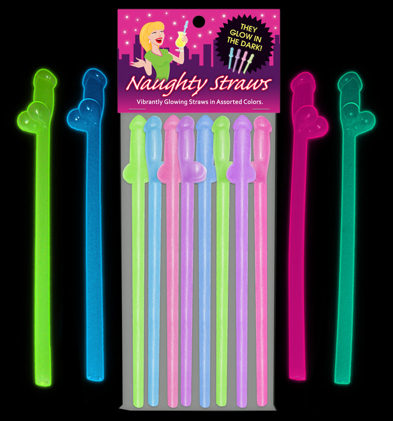 Kheper Games Glow-in-the-Dark Naughty Straws, 8-Pack - KG-NVS97