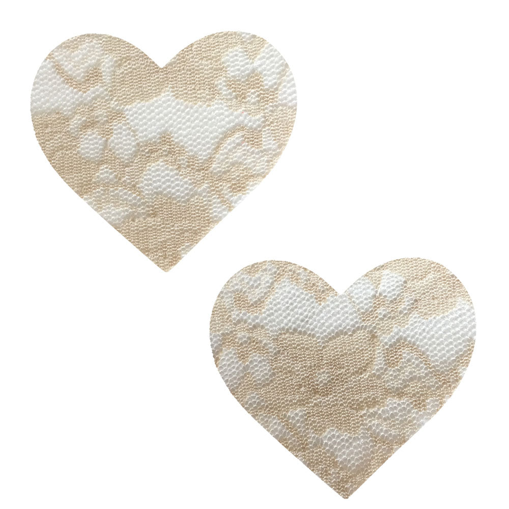 Neva Nude Toffee Lace I Heart U Pasties — Pair, 3 in - NN-NUD-LAC-NS