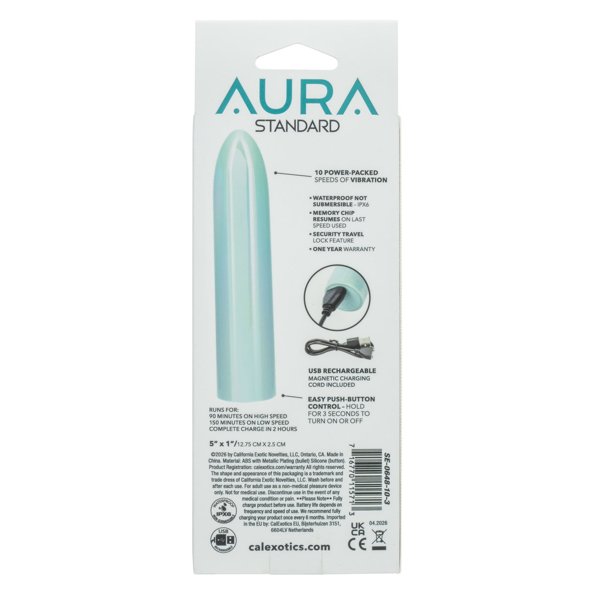 CalExotics Aura Standard Vibrator — Teal - SE0648103