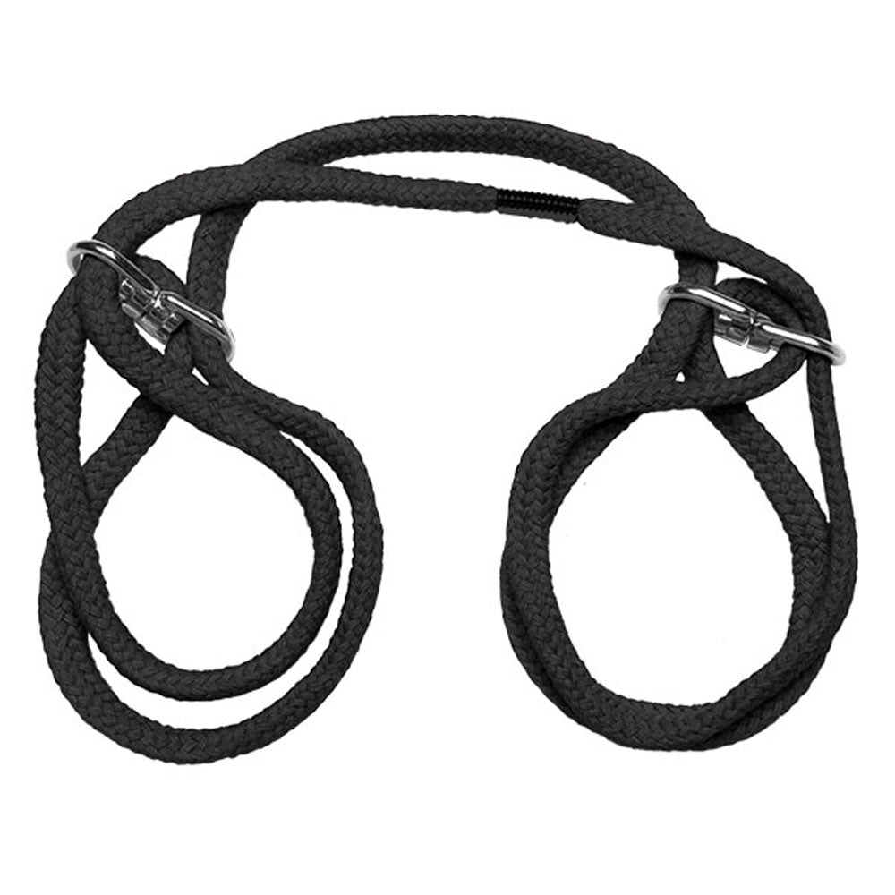 Japanese Style Bondage - Cotton Wrist or Ankle Cotton Cuffs - Black by Doc Johnson