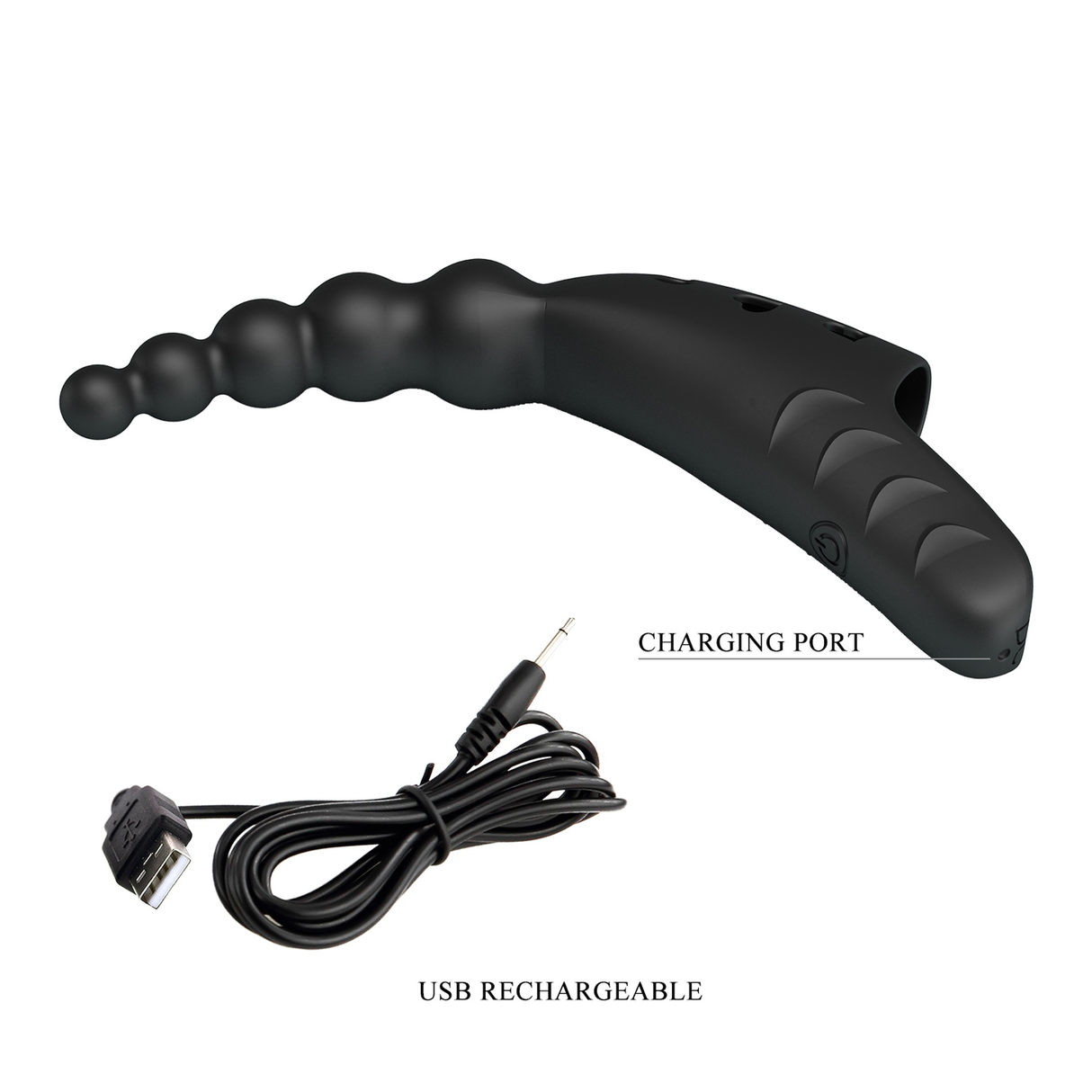 Pretty Love Jordin Beaded Finger Vibe — Black - BI-300088