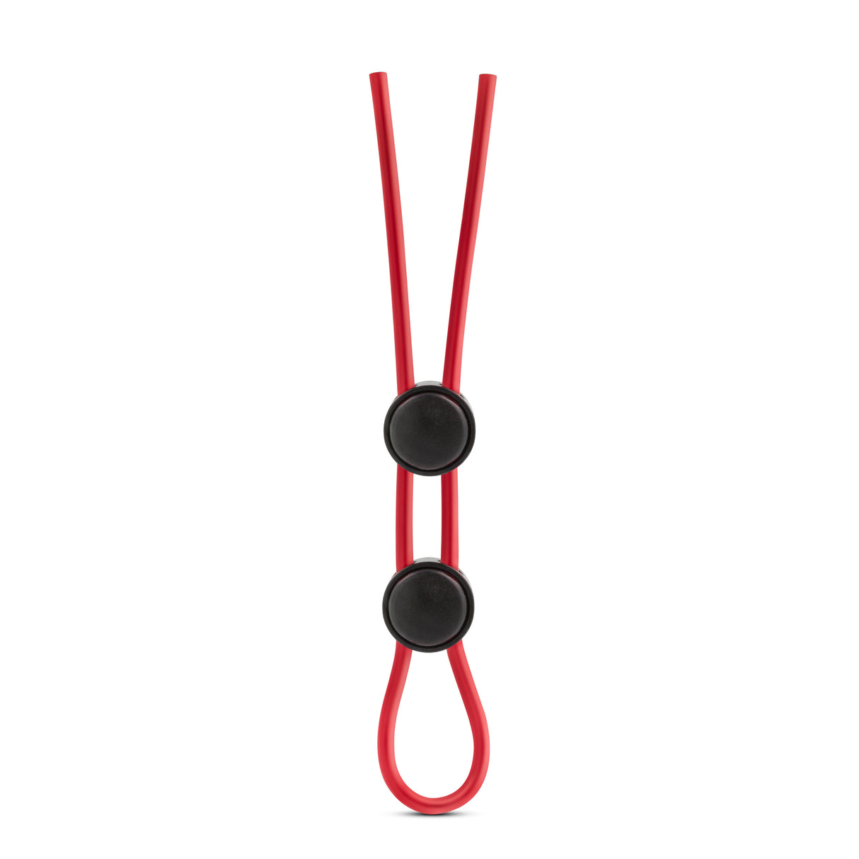 Blush Stay Hard Silicone Double Loop Cock Ring — Red, Adjustable - BL-32098