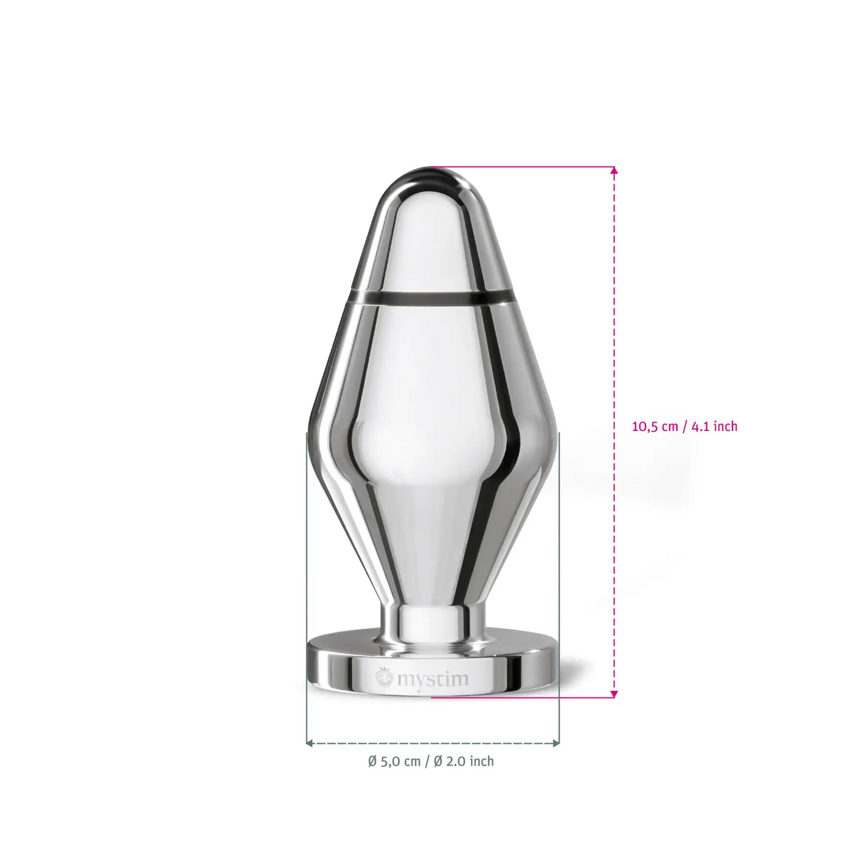 Mystim E‑Stim Butt Plug L — Polished Medical Aluminium - MY2101