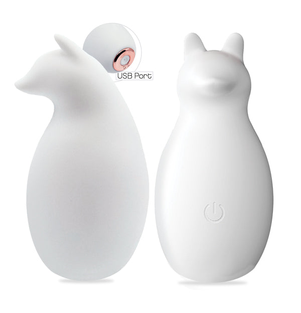 Icon Brands Buzzy Buddies Clit Stimulator — White, Silicone, USB Rechargeable - IC4033