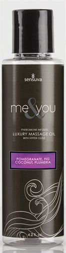 Sensuva Me and You Massage Oil — Pomegranate Fig Coconut Plumeria, 4.2 oz - SEN-VL414