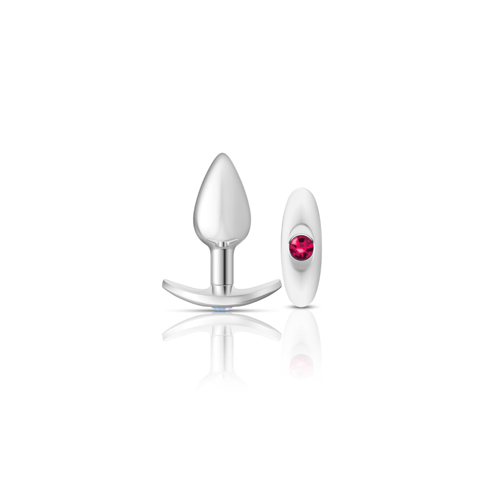 Viben Anchor Buttplug Kit — Silver Aluminum with Iridescent & Pink Gems - VB-CC9140