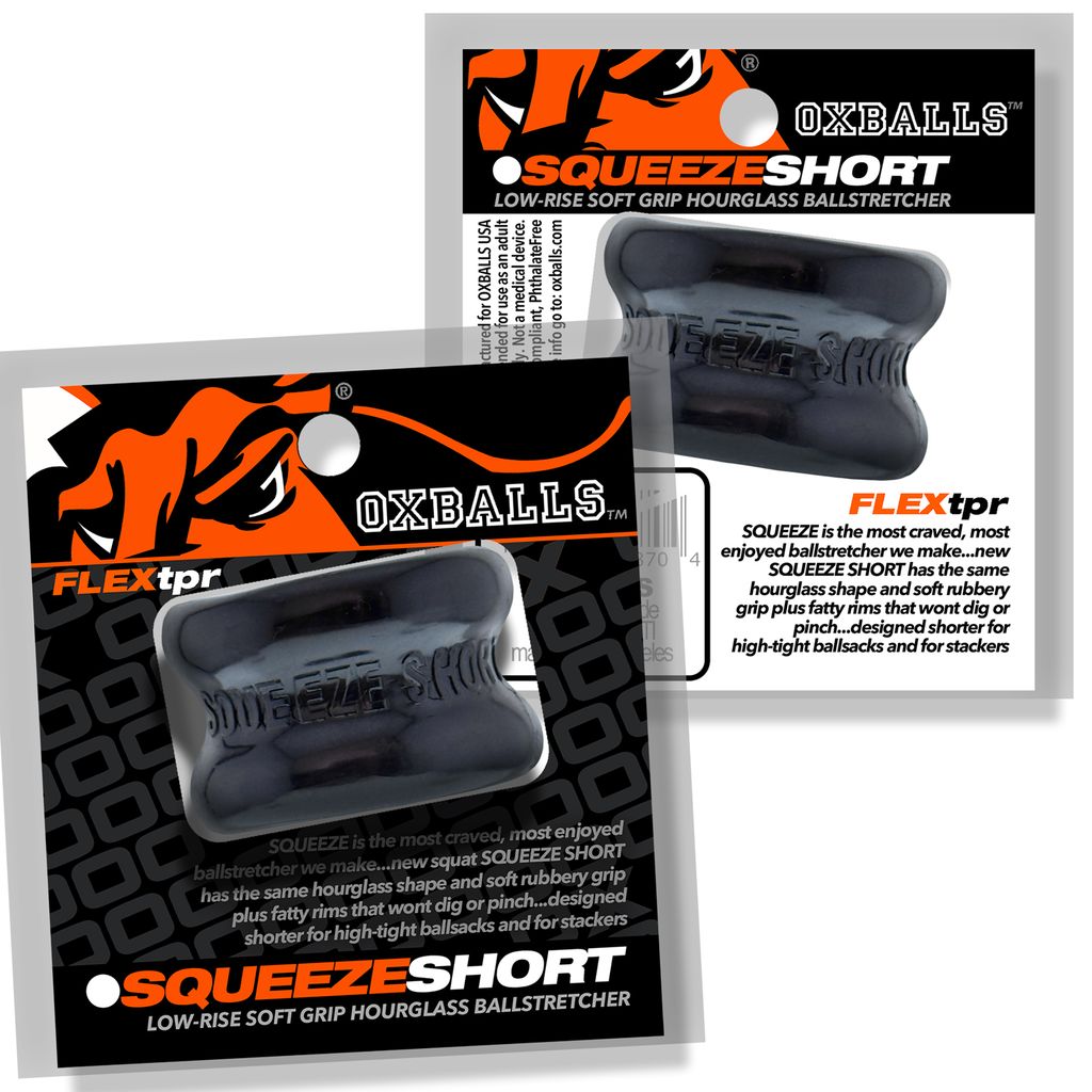 OXBALLS Squeeze Short Ballstretcher — Black, 1.25 in - OX-3208-BLK