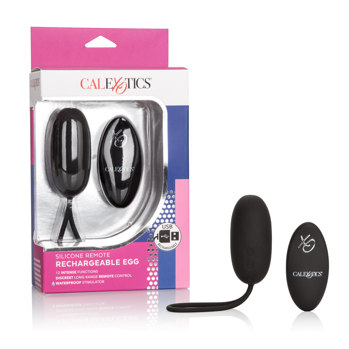 CalExotics Silicone Remote Rechargeable Egg — Black - SE0077303