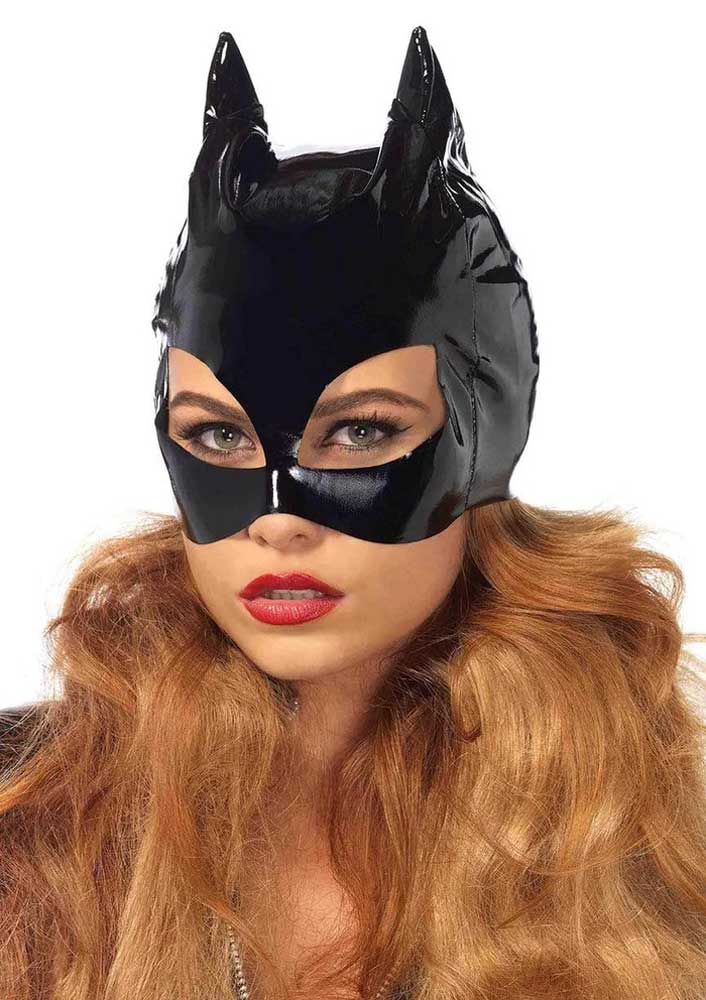 Leg Avenue Wet-Look Vinyl Cat Mask — Black, One Size - LA-V1013