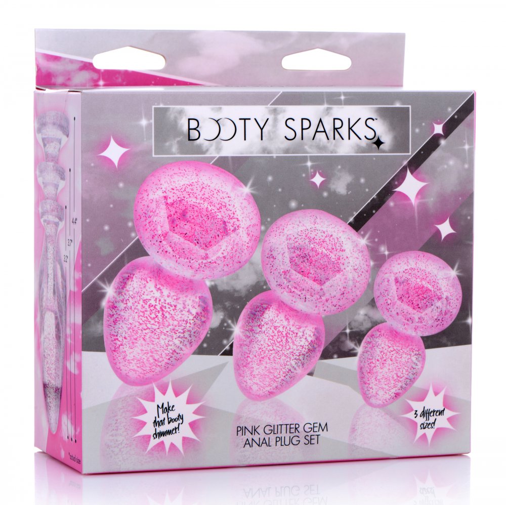 Glitter Gem Anal Plug Set - Pink - image 5