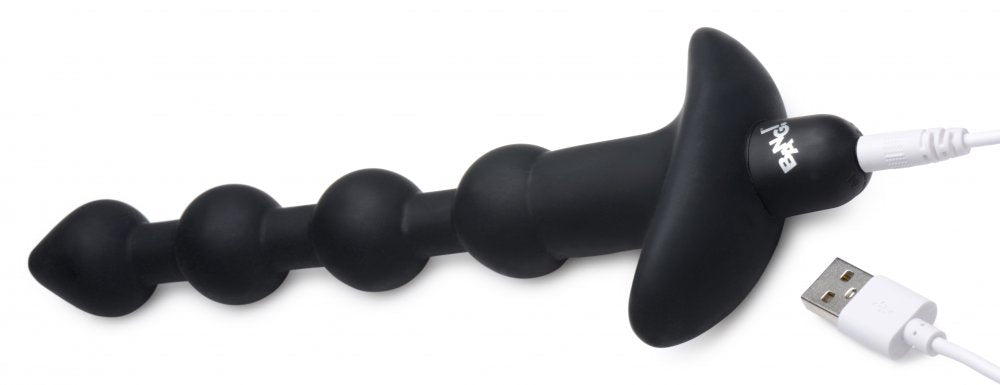 Remote Control Vibrating Silicone Anal Beads - Black - image 6