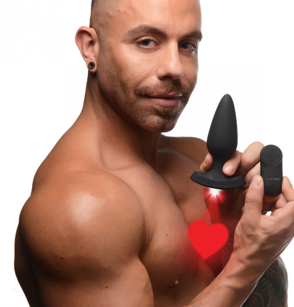 28X Laser Heart Silicone Anal Plug with Remote – Large - image 3