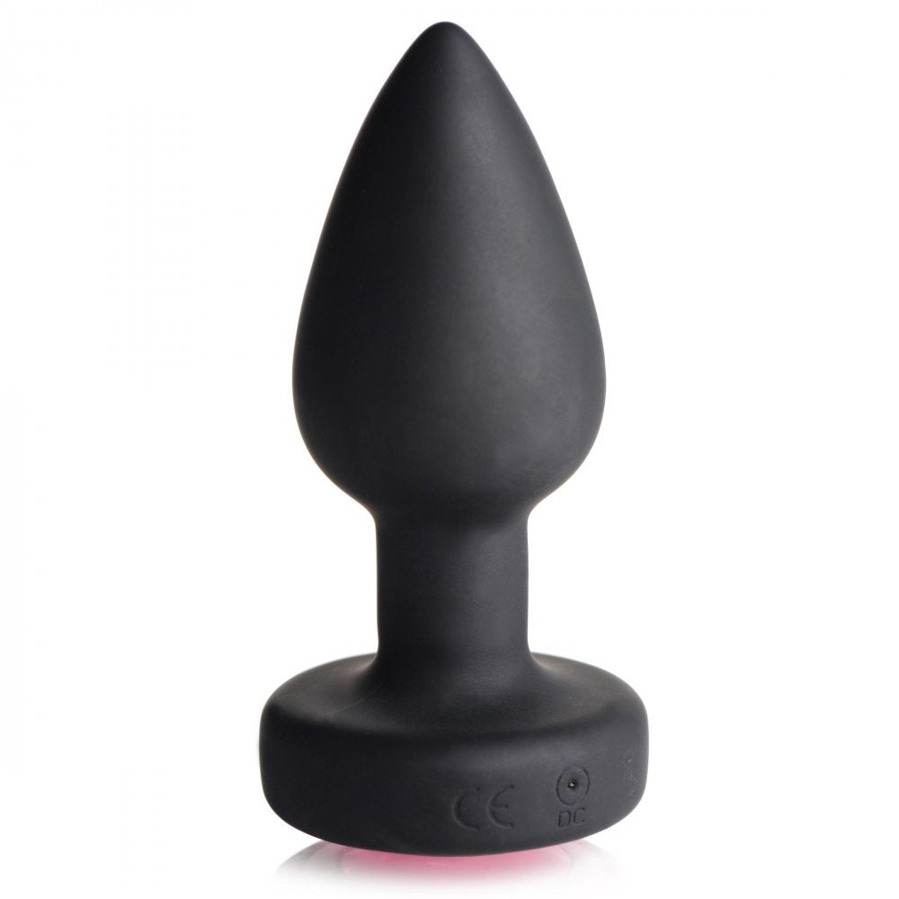 28X Vibrating Silicone Pink Gem Anal Plug - Small - image 5