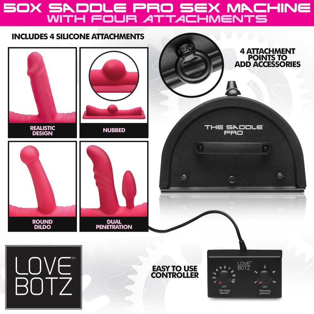 50X Saddle Pro Sex Machine with 4 Attachments - image 3