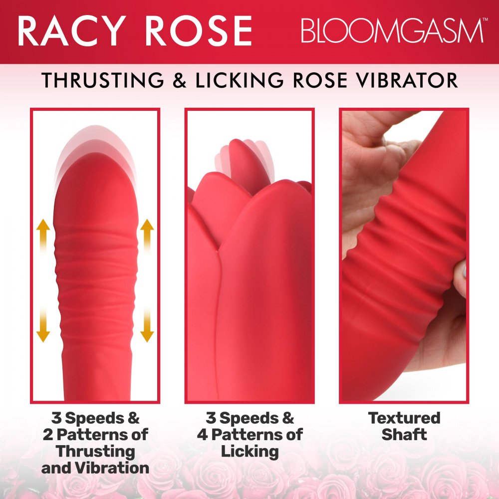 Racy Rose Thrusting and Licking Rose Vibrator - image 3