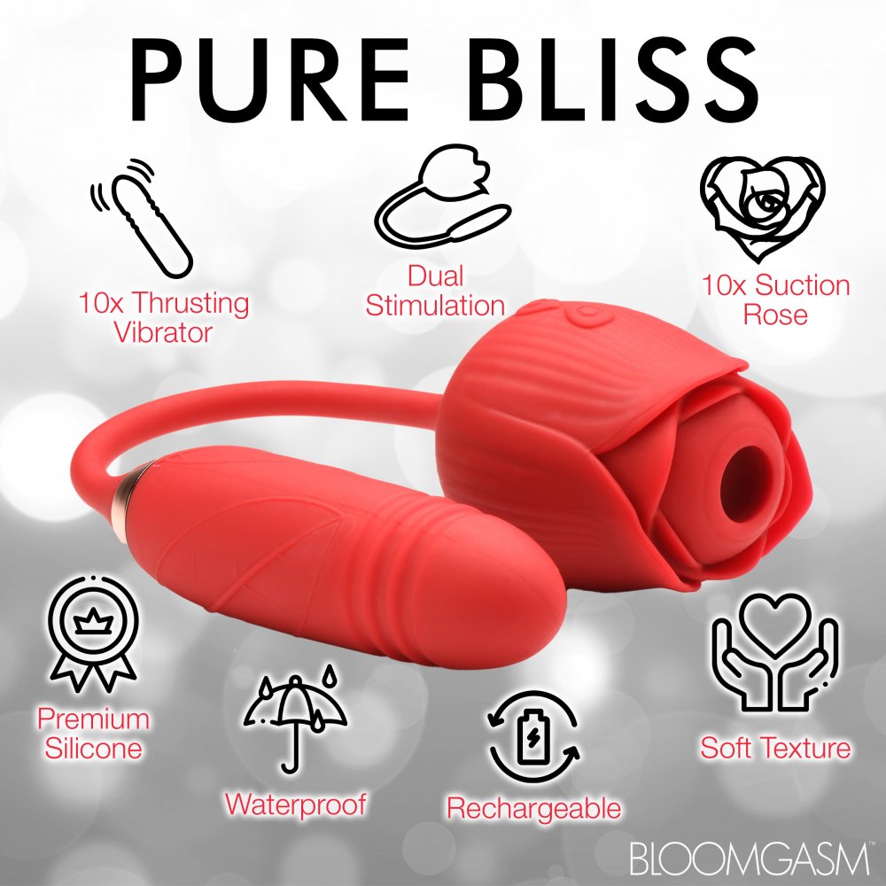 10X Romping Rose Suction and Thrusting Vibrator - image 5