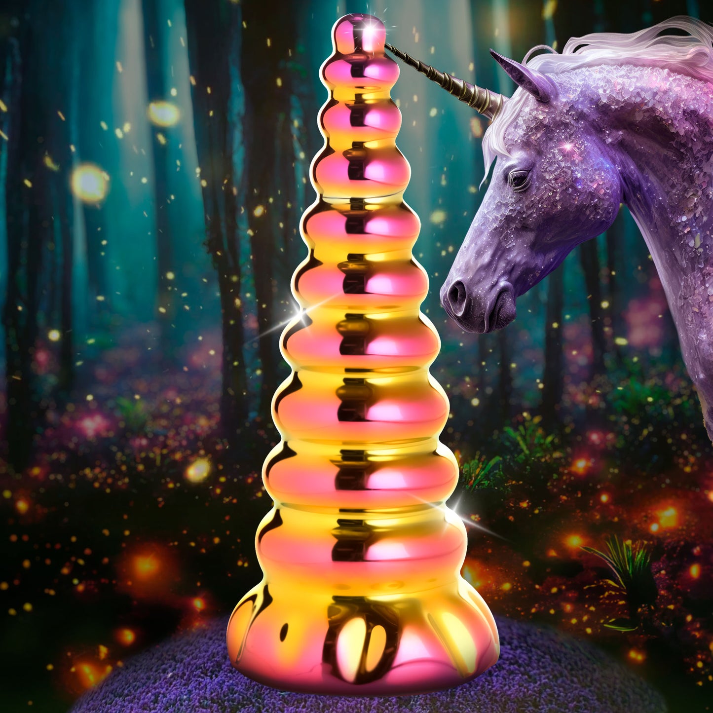 Twilight Rainbow Glass Dildo by Creature Cocks
