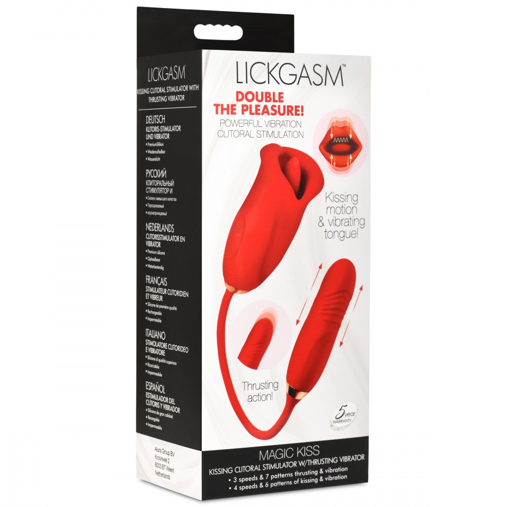 Magic Kiss Clitoral Stimulator with Thrusting Vibrator - image 9