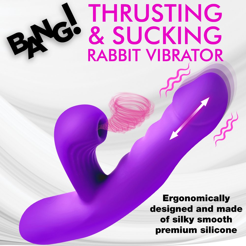 Thrusting and Sucking Silicone Rabbit Vibrator - image 2