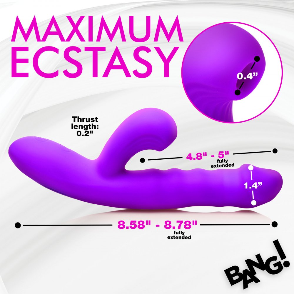 Thrusting and Sucking Silicone Rabbit Vibrator - image 4