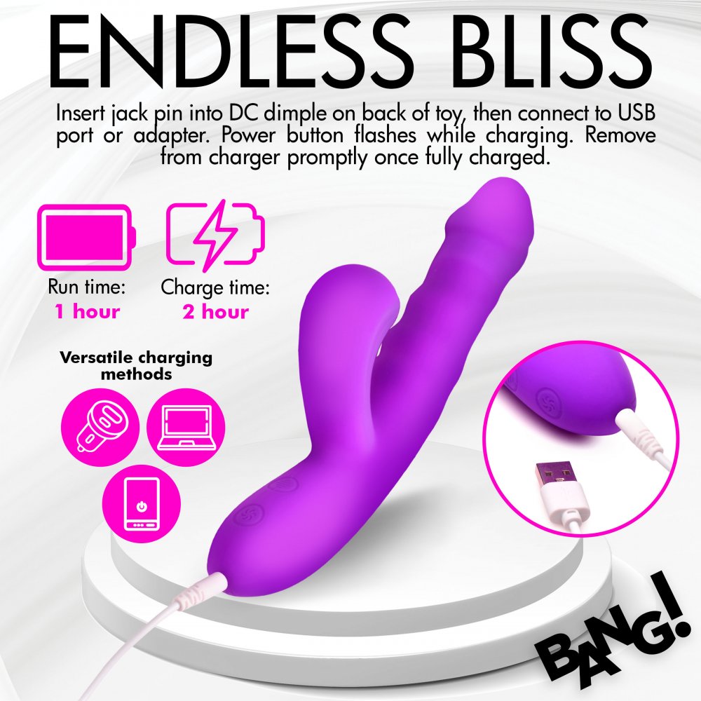 Thrusting and Sucking Silicone Rabbit Vibrator - image 6