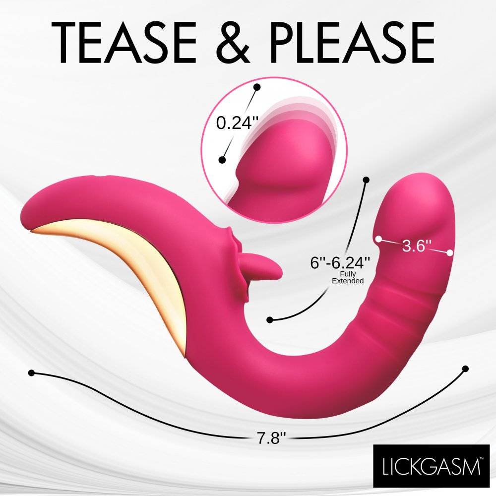 Tease and Please Thrusting and Licking Vibrator - image 4