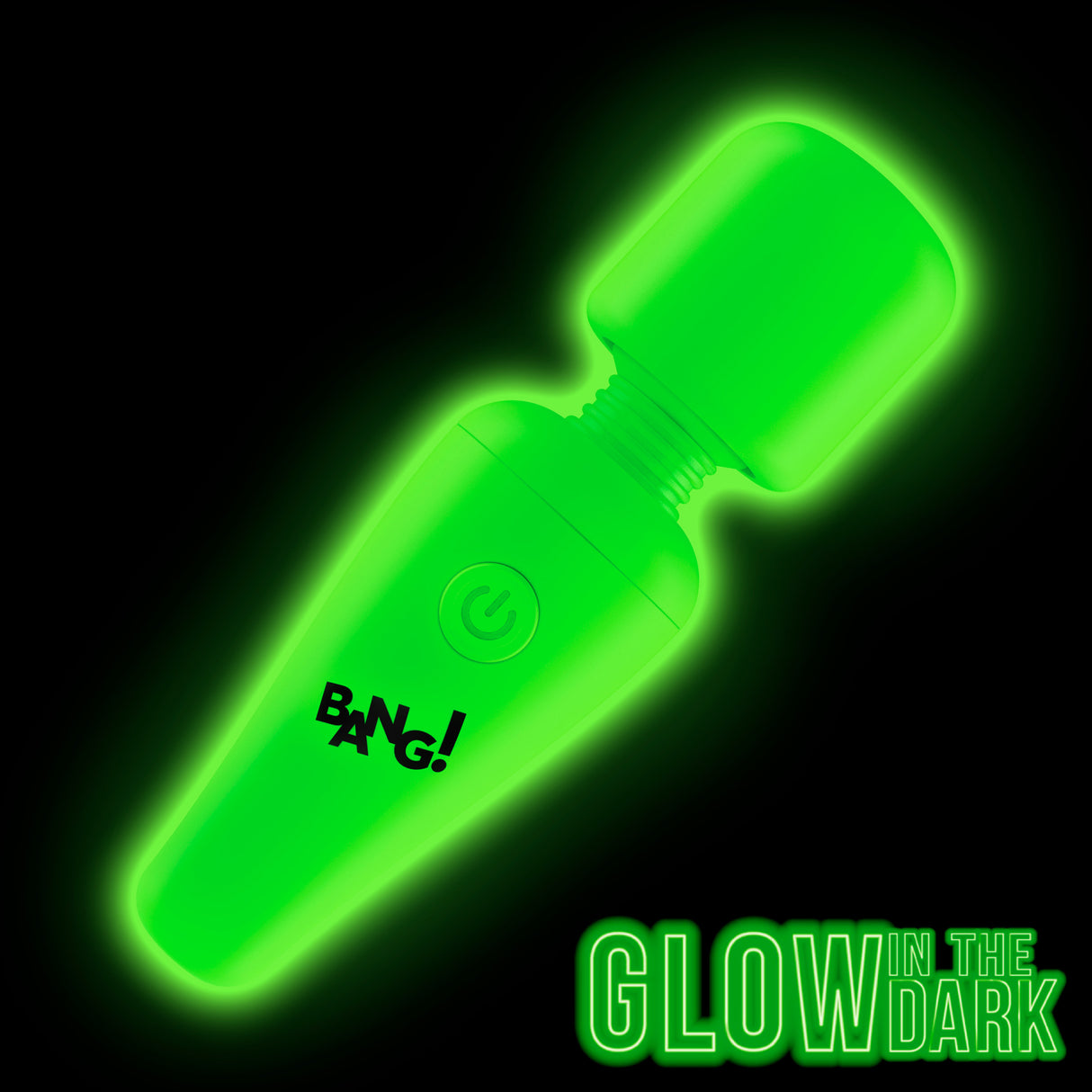 Bang! Glow-in-the-Dark Silicone Mini Wand — Green, 4.3 in - BNG-AH462