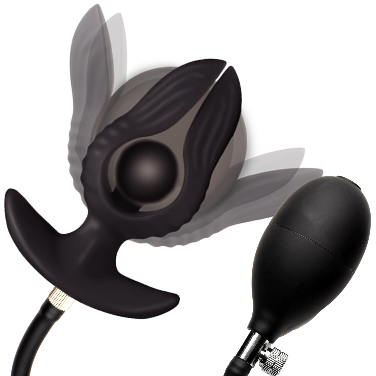 Dark Pearl Inflatable Vibrating Butt Plug by Master Series