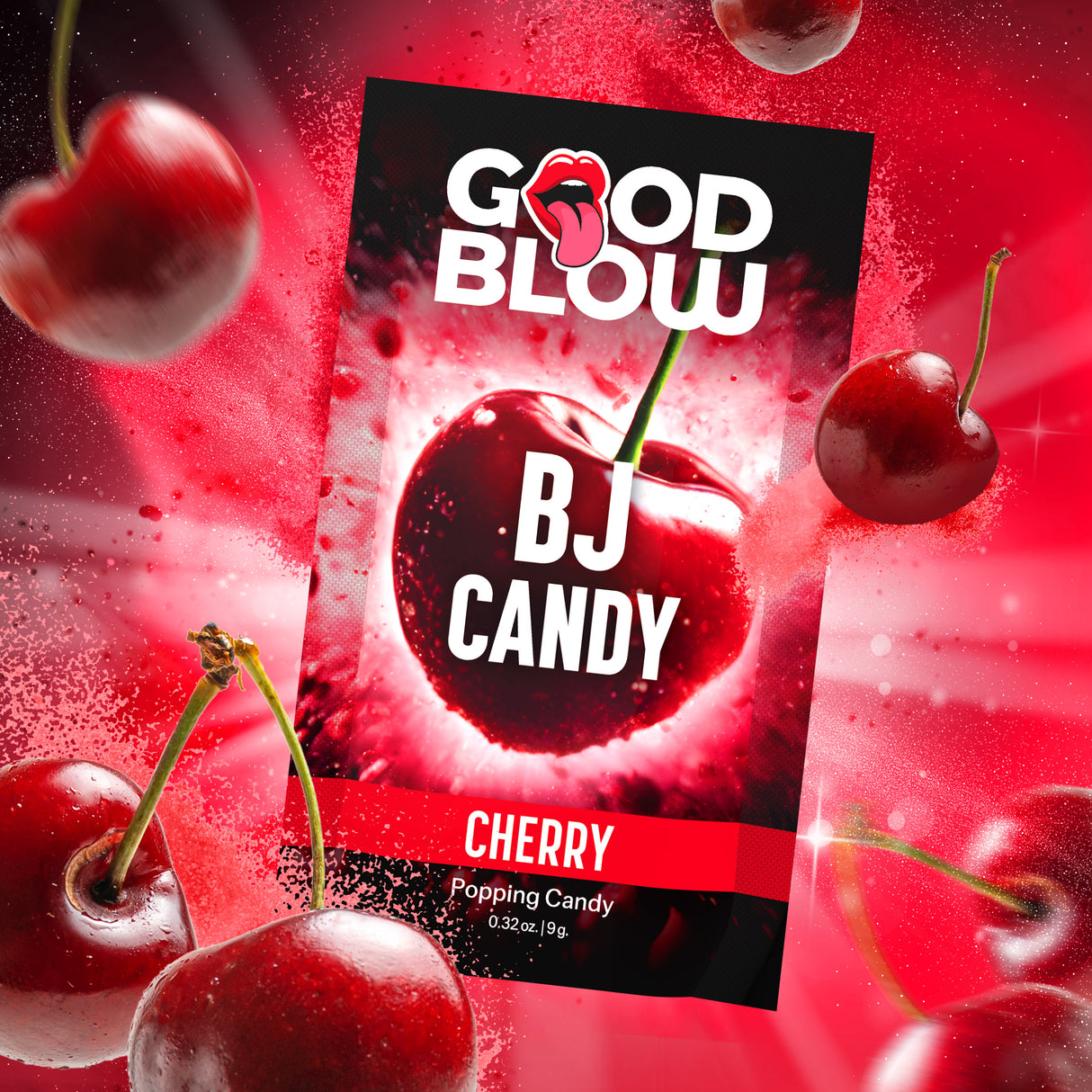 Good Blow Cherry Popping Oral Enhancer Candy, 9 g - GB-AH592-CHERRY