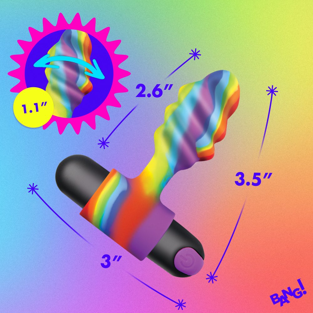Vibrating Rainbow Butt Plug - image 3