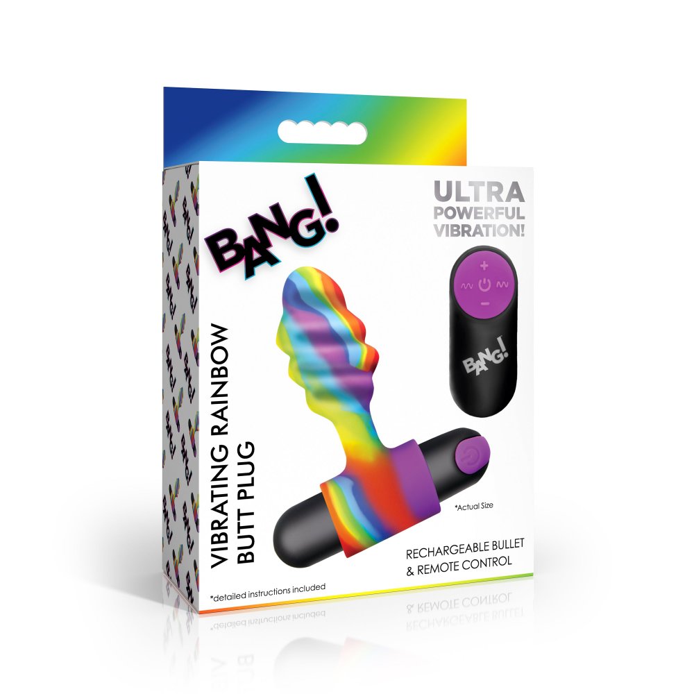 Vibrating Rainbow Butt Plug - image 7
